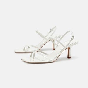 Zara strappy mid-heel leather sandals